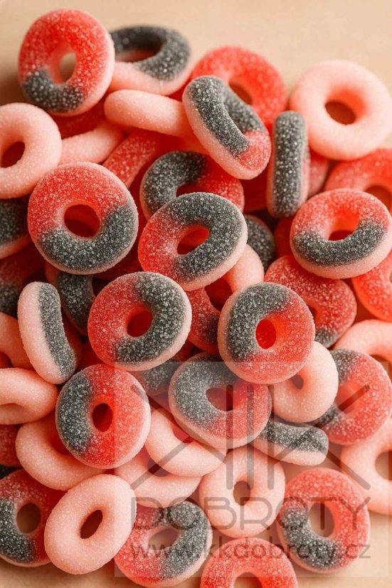 Želatinové kyselé oválky s příchutí černý rybíz 200g